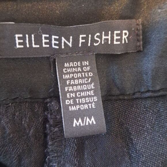 Eileen Fisher black jaquared slim stencil ankle stretch pant size M - Picture 4 of 6